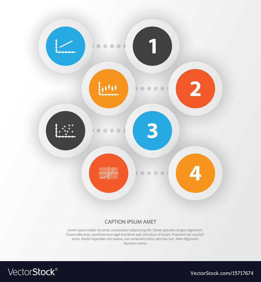 Set of graphs diagrams and statistics icons