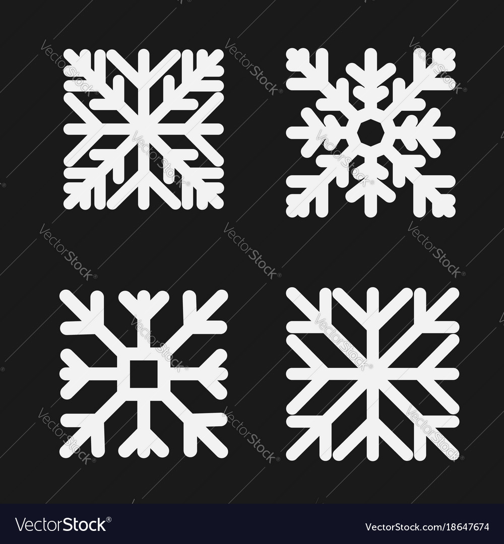 Snowflake Square Icon Set