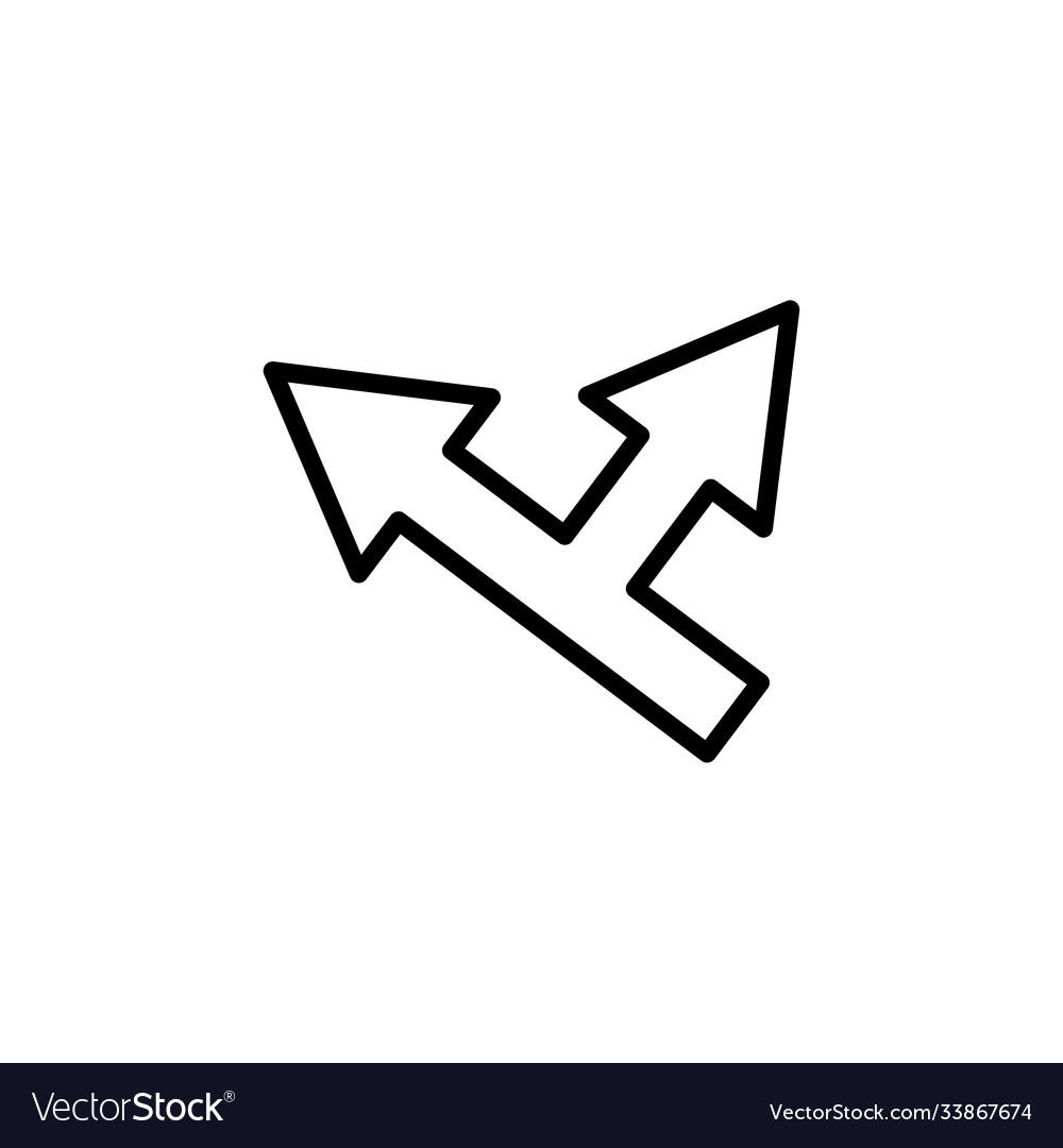T-junction arrow line icon design template vector image T-junction arrow line icon design template