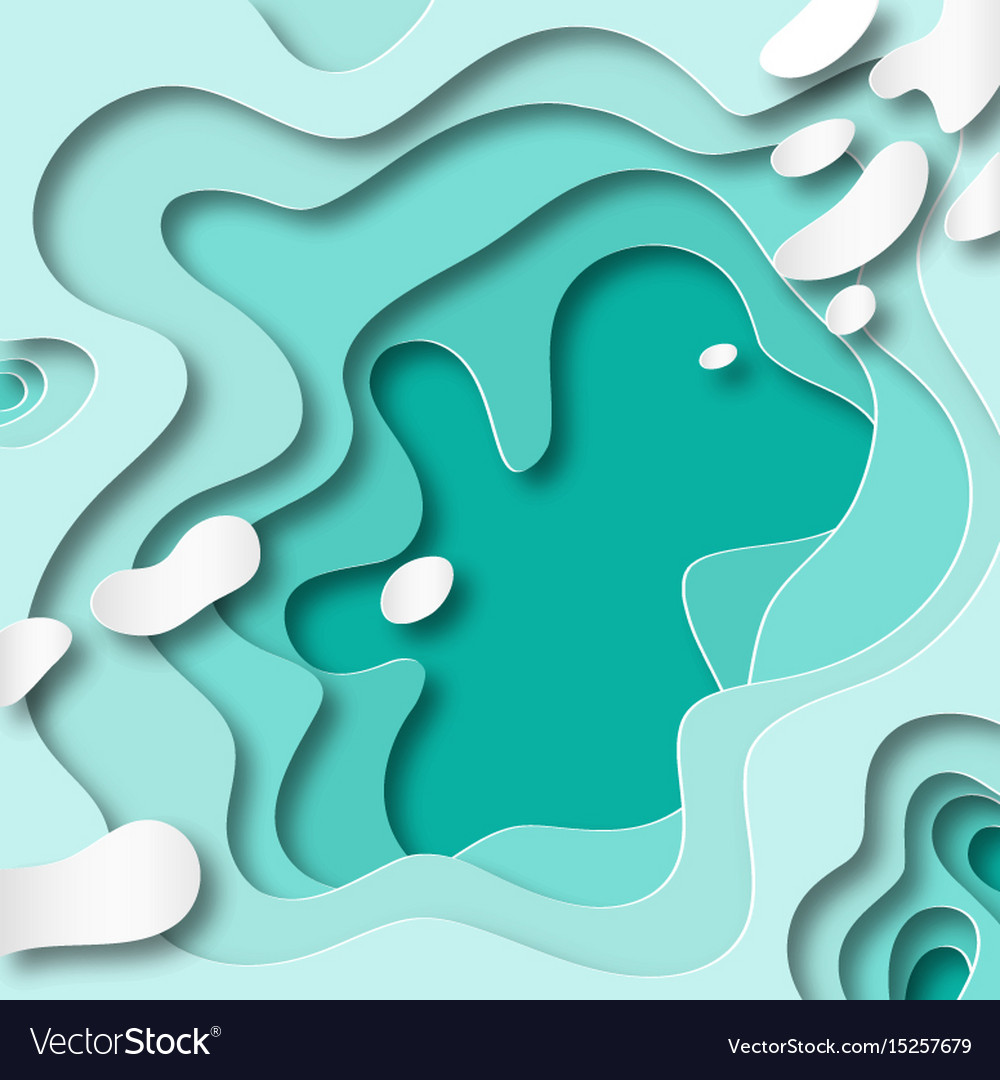 3d abstract background with paper cut shapes