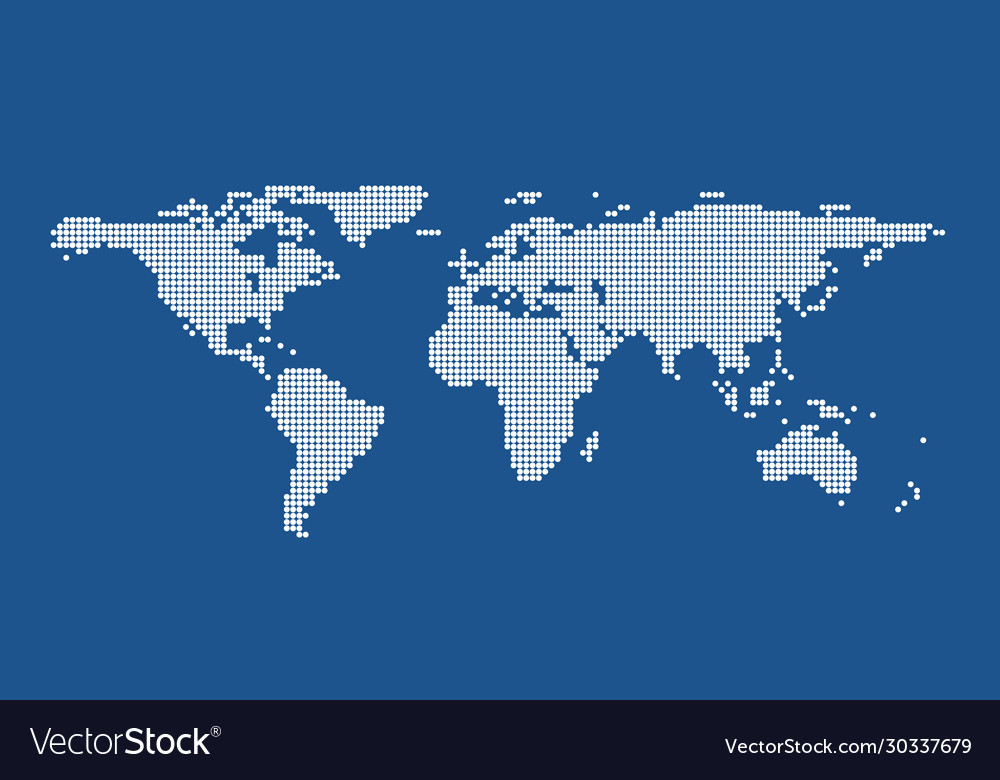 Abstract pixel world map halftone style