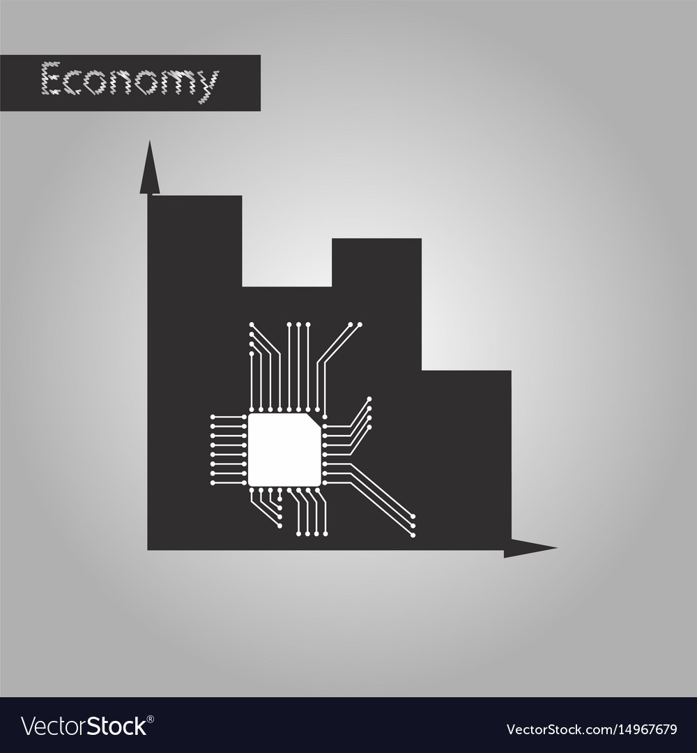 Black and white style icon microchip chart