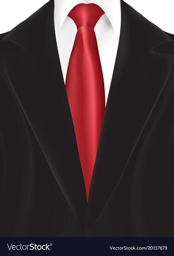 Black suit with red tie Royalty Free Vector Image