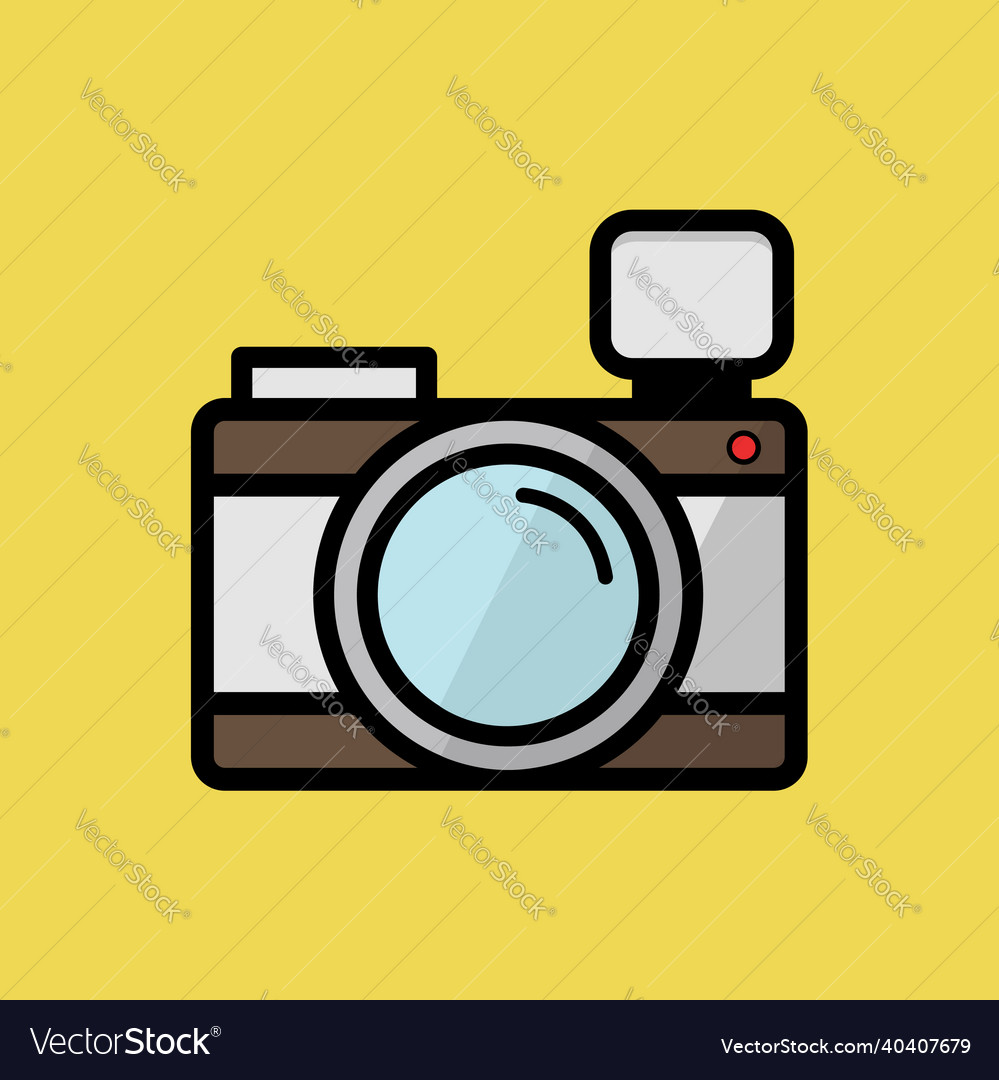 Camera icon with flat design style Vector Image Camera icon with flat design style