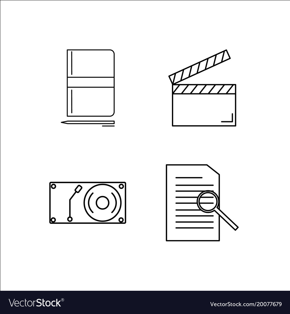 Design and studio simple linear icon setsimple