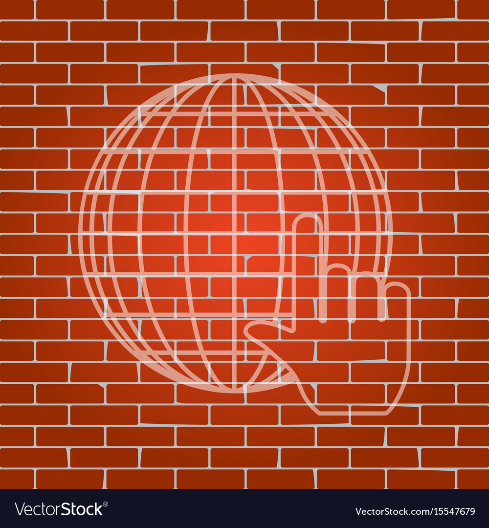 Earth globe with cursor whitish icon