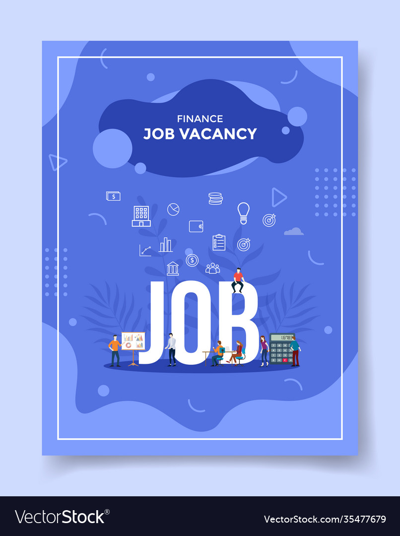 Finance job vacancy people around word chart Vector Image