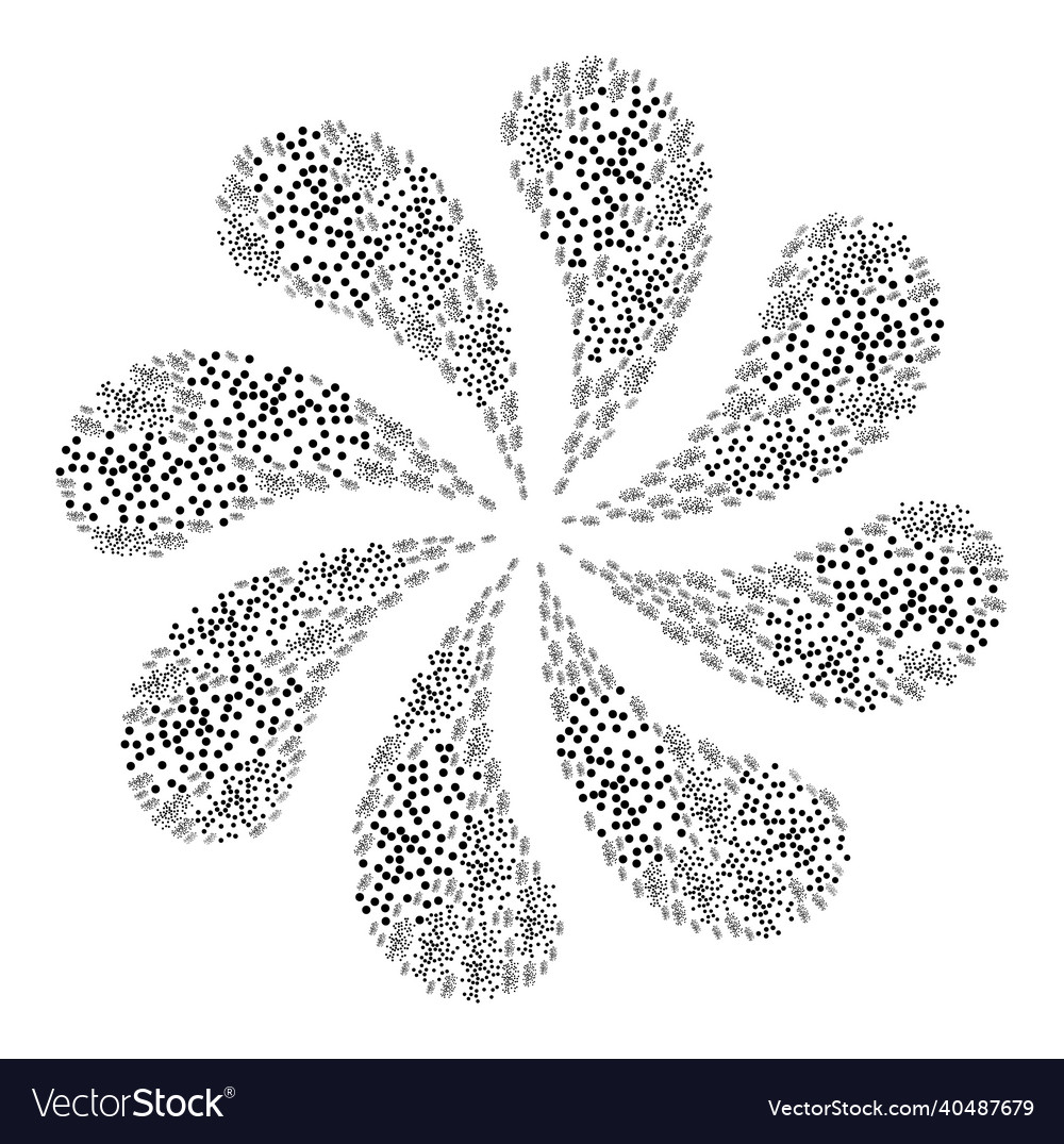 Fog particles icon curl flower cluster
