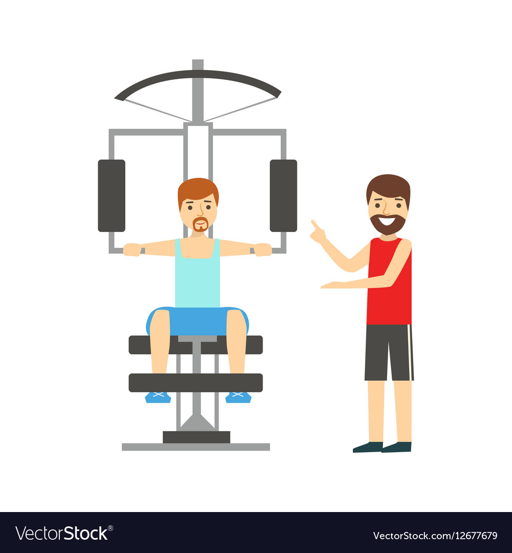 Man doing arms exercise with help of personal