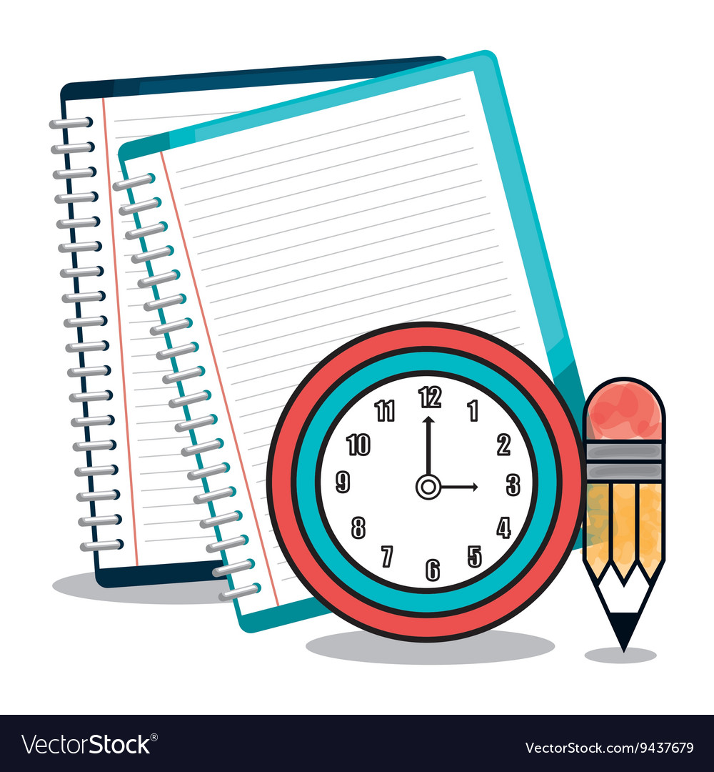 Notebook and pencil isolated icon design