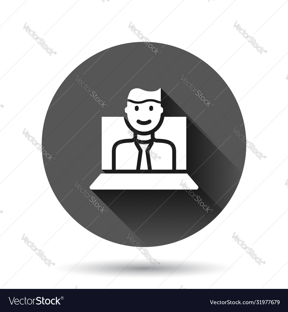 People with laptop computer icon in flat style pc Vector Image