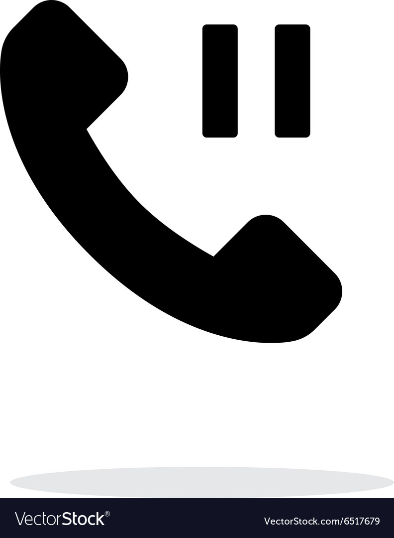 Phone call pause simple icon on white background