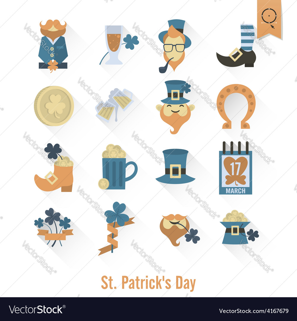 Saint patricks day isolated icon set Royalty Free Vector