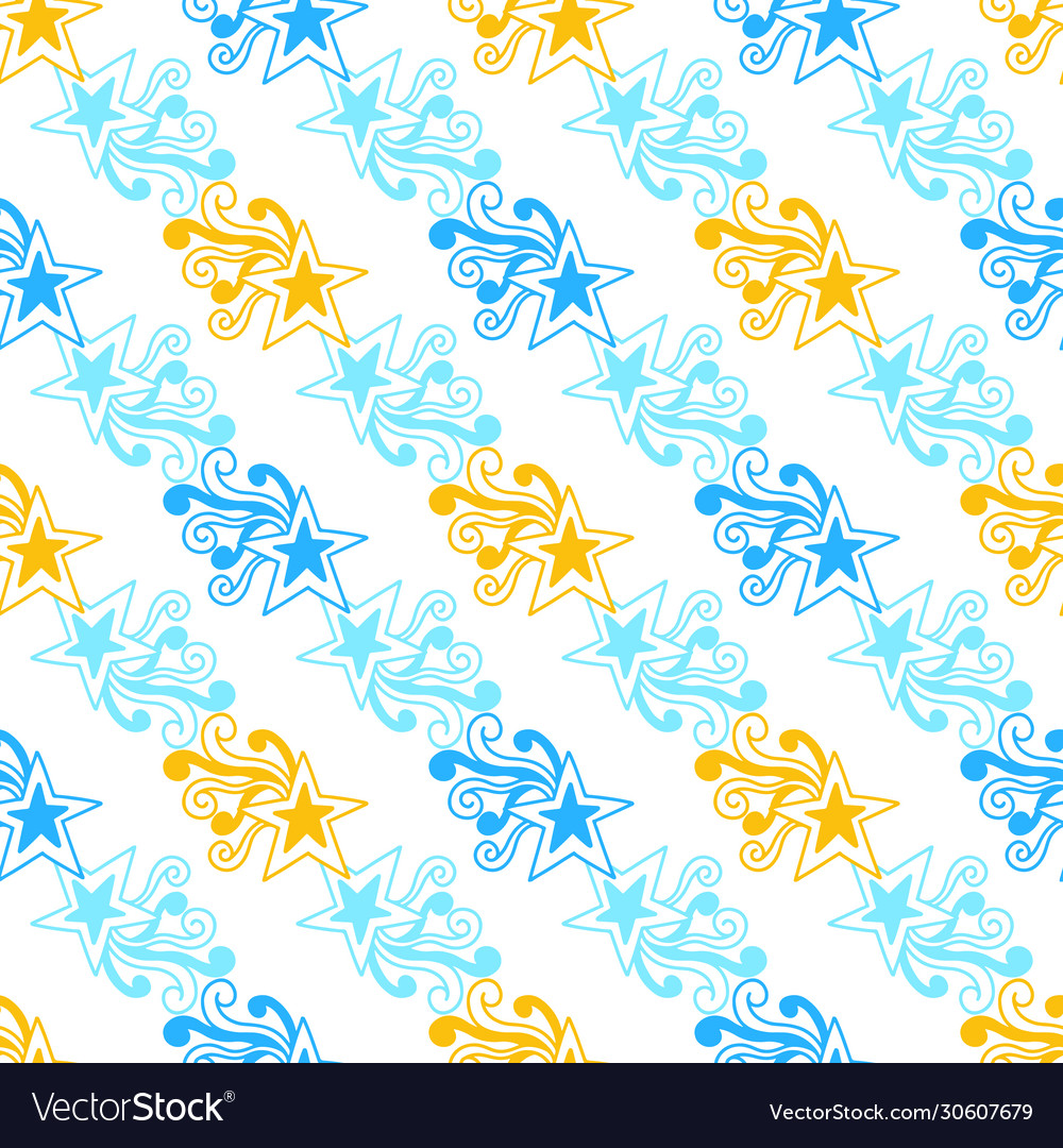 Seamless pattern star doodledesign print fabric