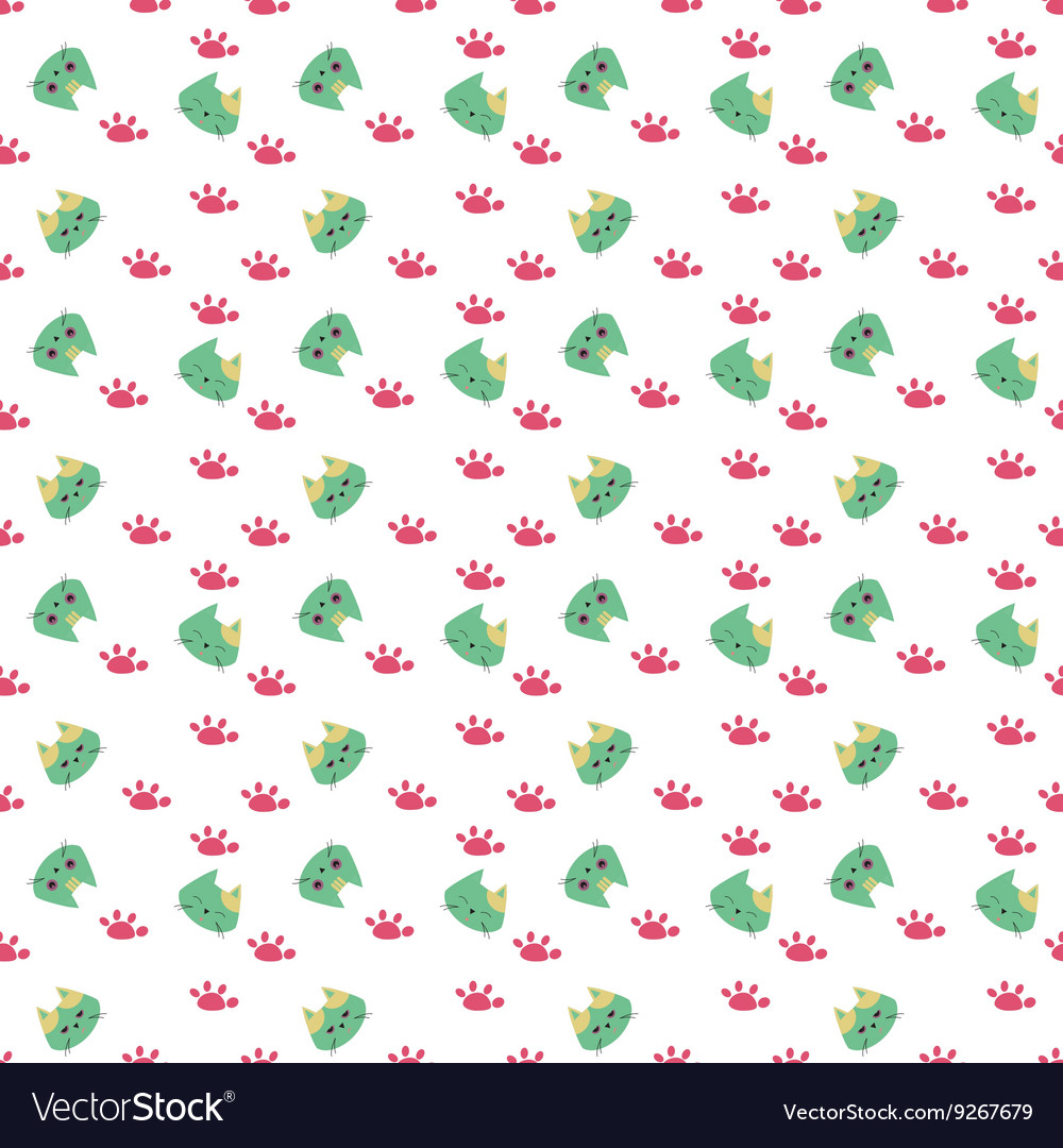 Seamless pattern with cats