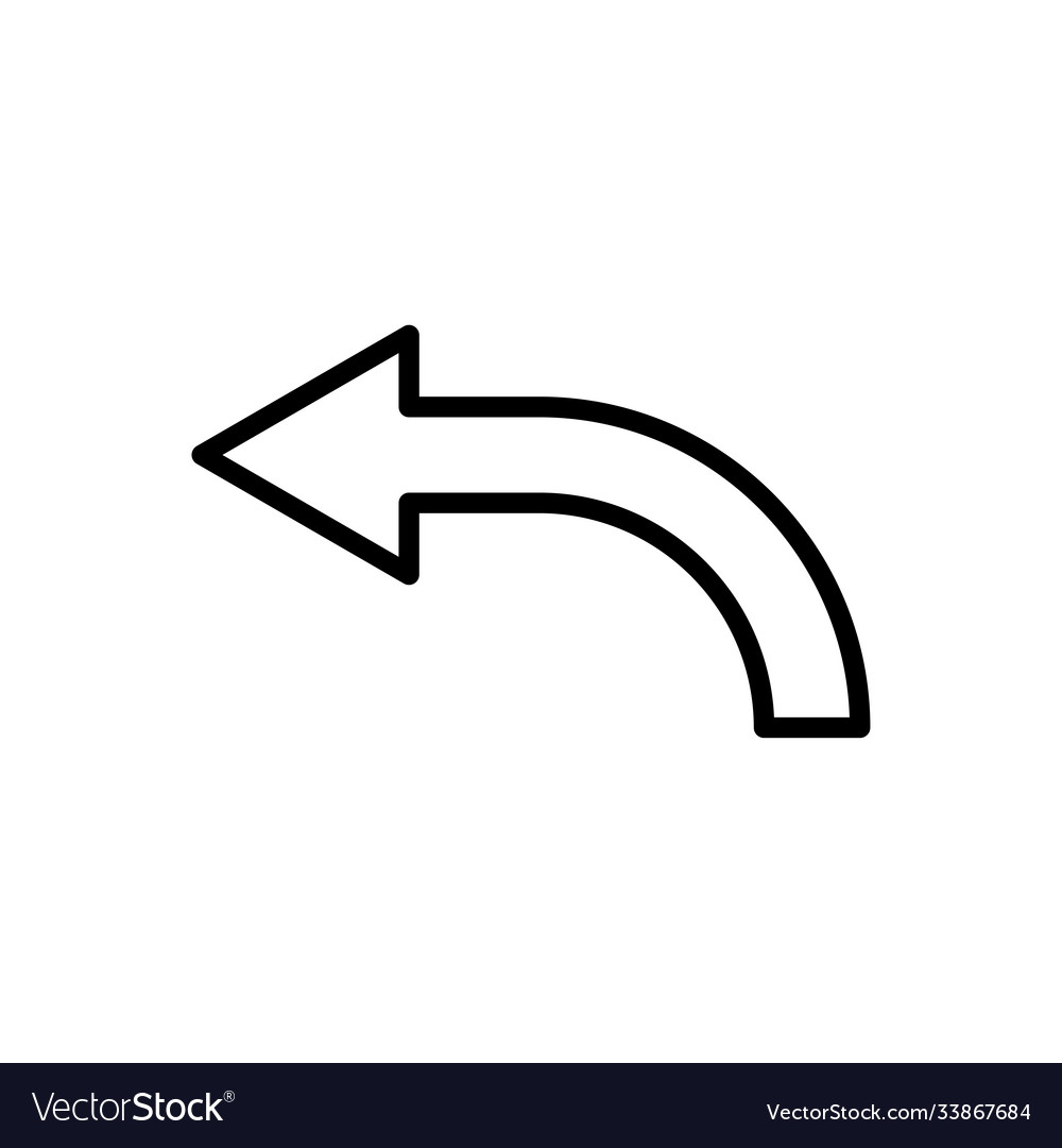 Arrow back left line icon design template vector image Arrow back left line icon design template