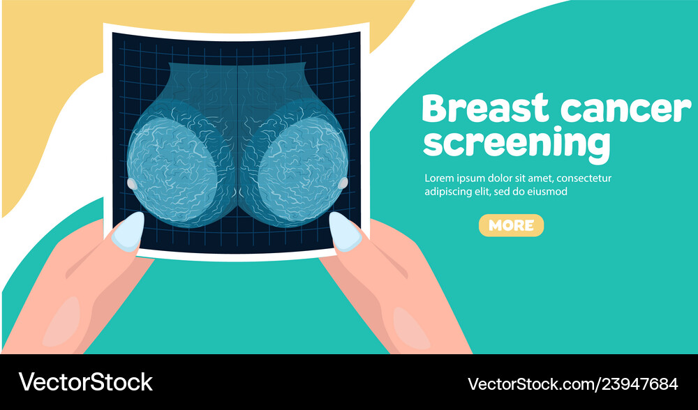 Breast Cancer Screening Banner Royalty Free Vector Image