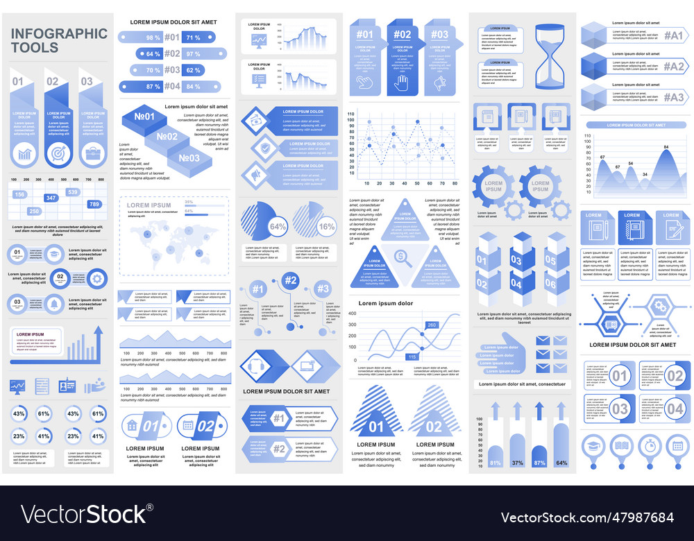 Bundle infographic elements data visualization vector image Bundle infographic elements data visualization