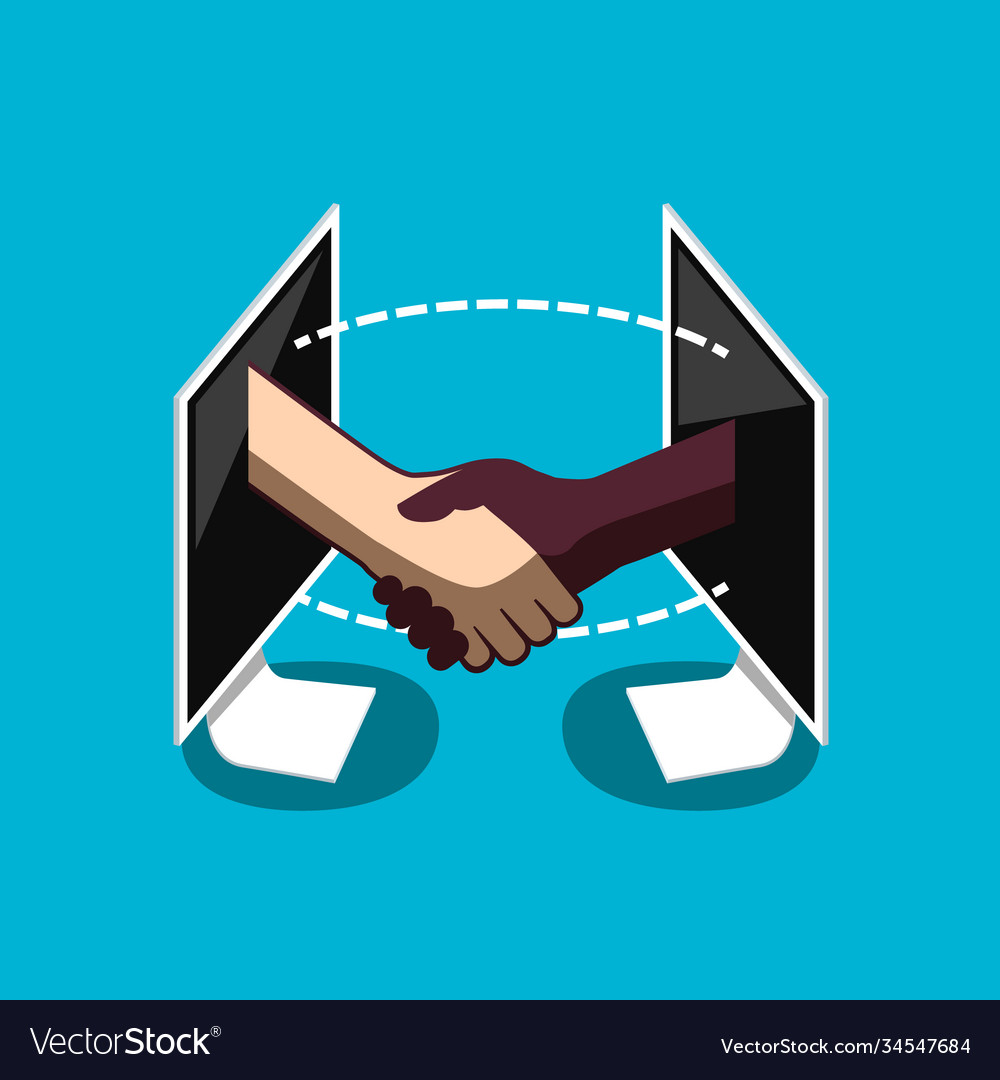 Business deal symbol - two shaking hands vector image Business deal symbol - two shaking hands