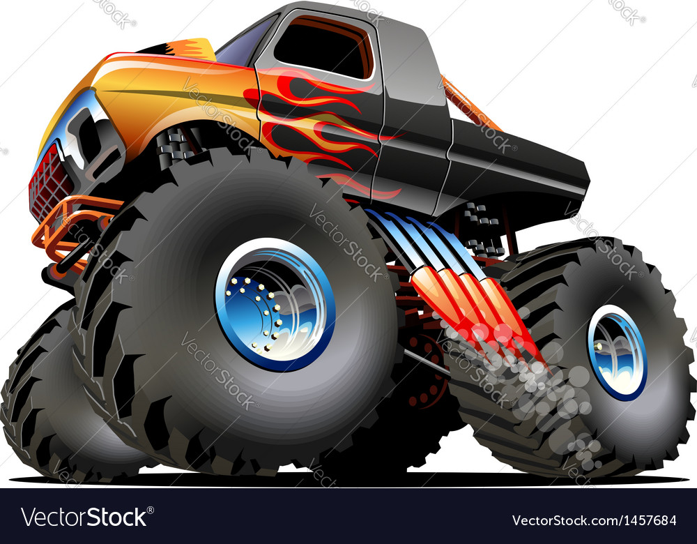 Cartoon monster truck Royalty Free Vector Image