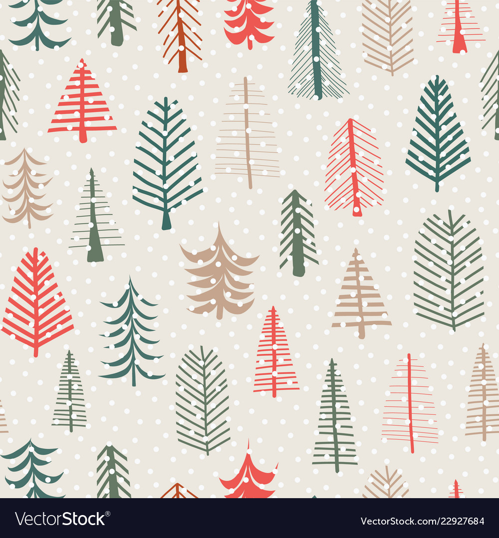 Christmas Tree Doodle Pattern
