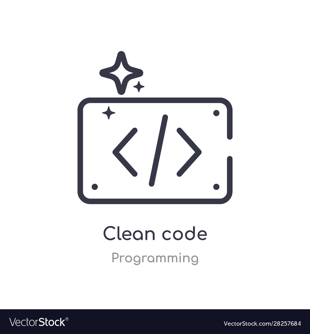 Clean code outline icon isolated line from