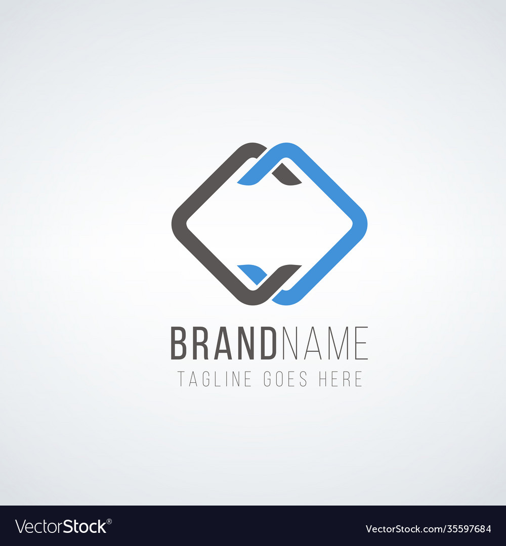 Double letter rhombus like logo design template