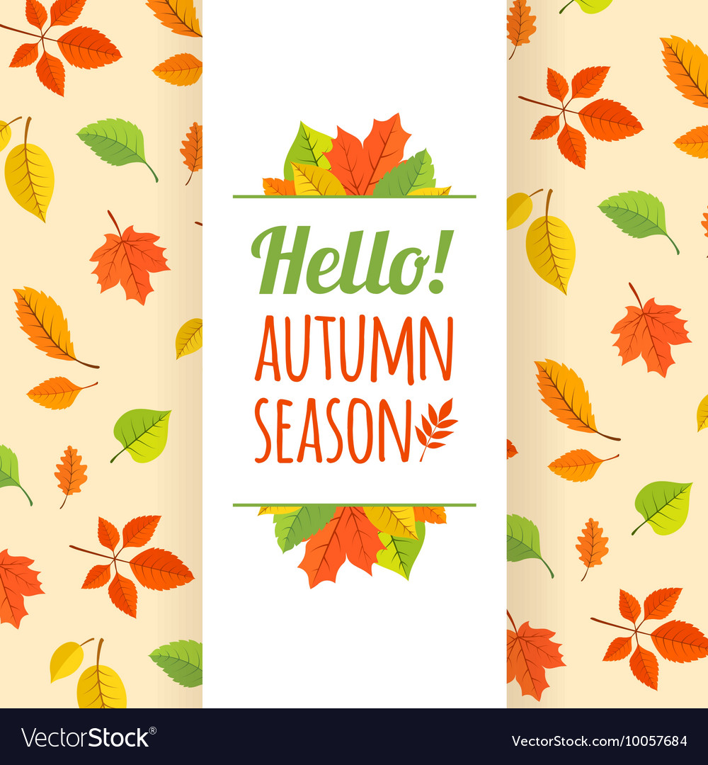 Fall leaves pattern and text