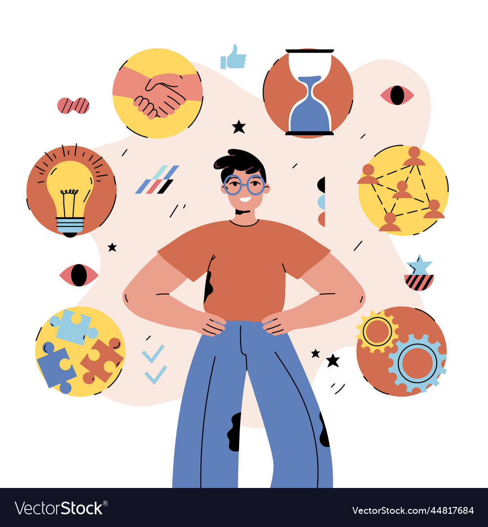 Flat design soft skills