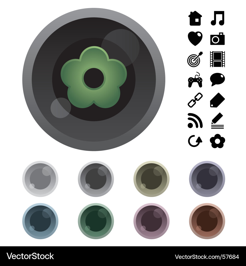 Glossy buttons Royalty Free Vector Image - VectorStock
