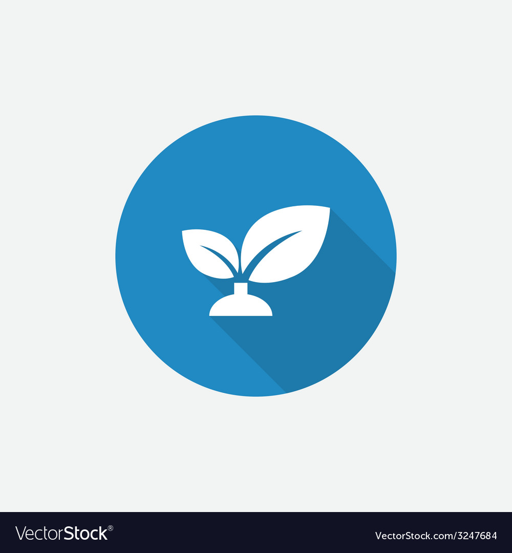 Plant flat blue simple icon with long shadow