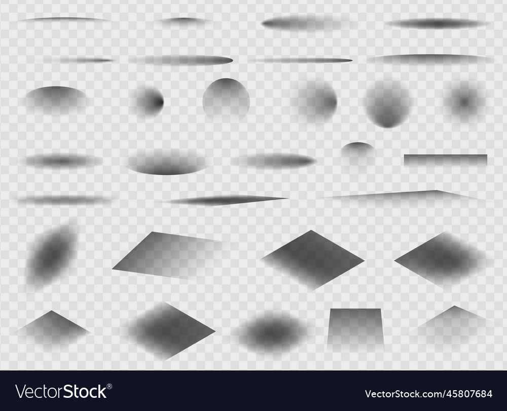 Realistic shadow set vector image Realistic shadow set