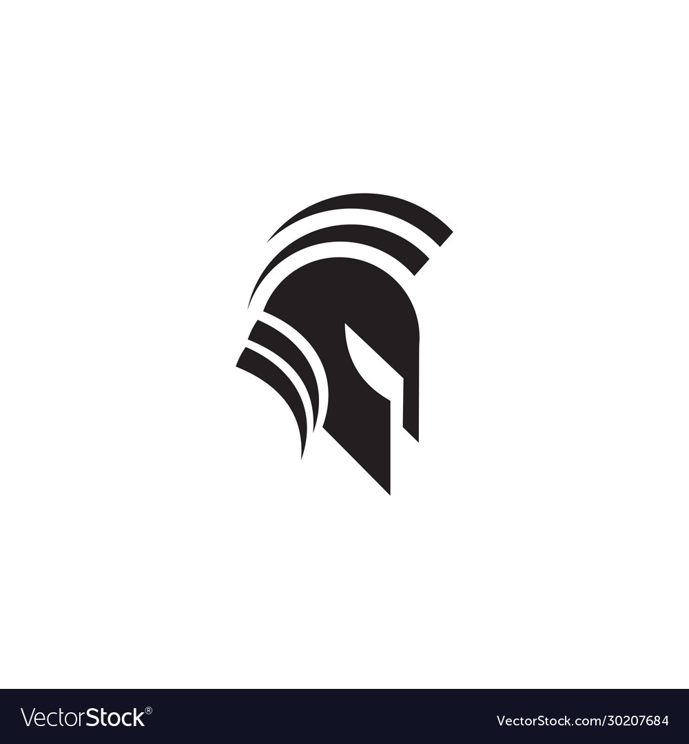 Spartan warrior helmet logo design template