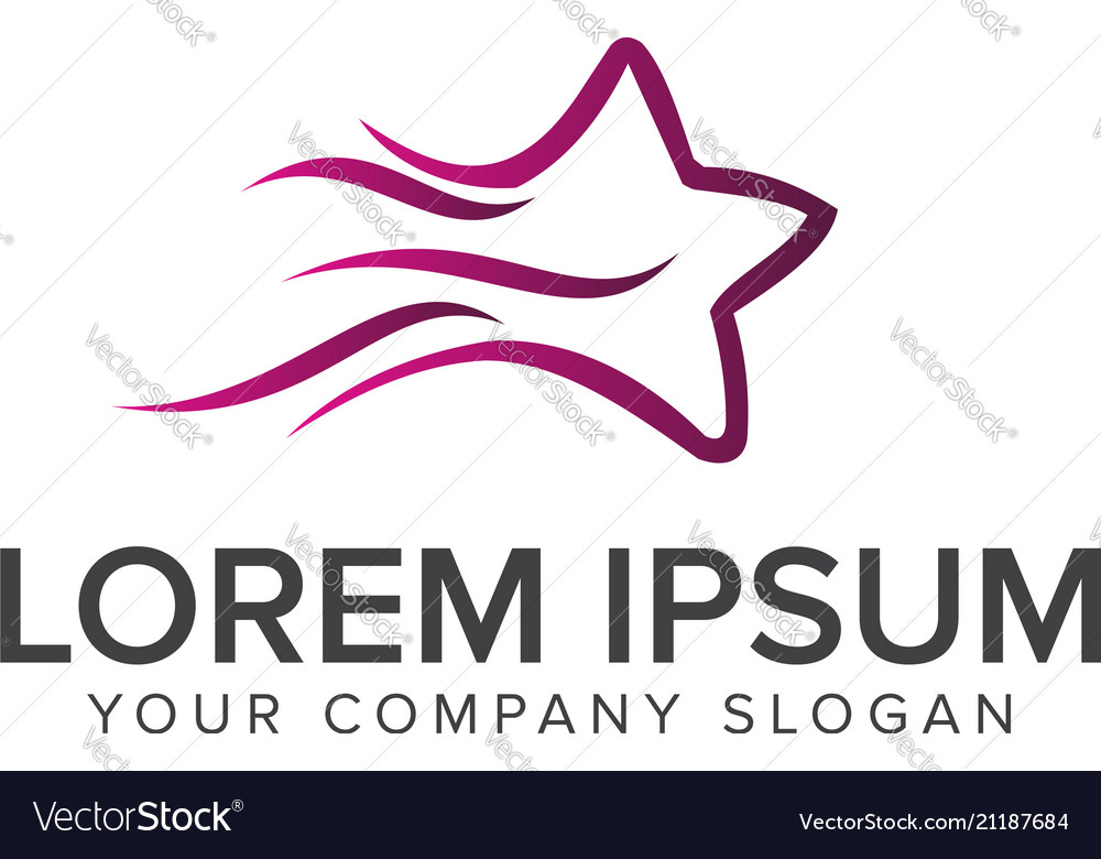 Star moving logo design concept template