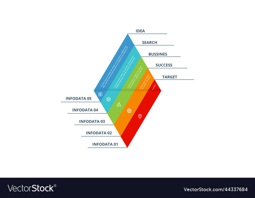 Triangle with 5 elements infographic template Vector Image Triangle with 5 elements infographic template