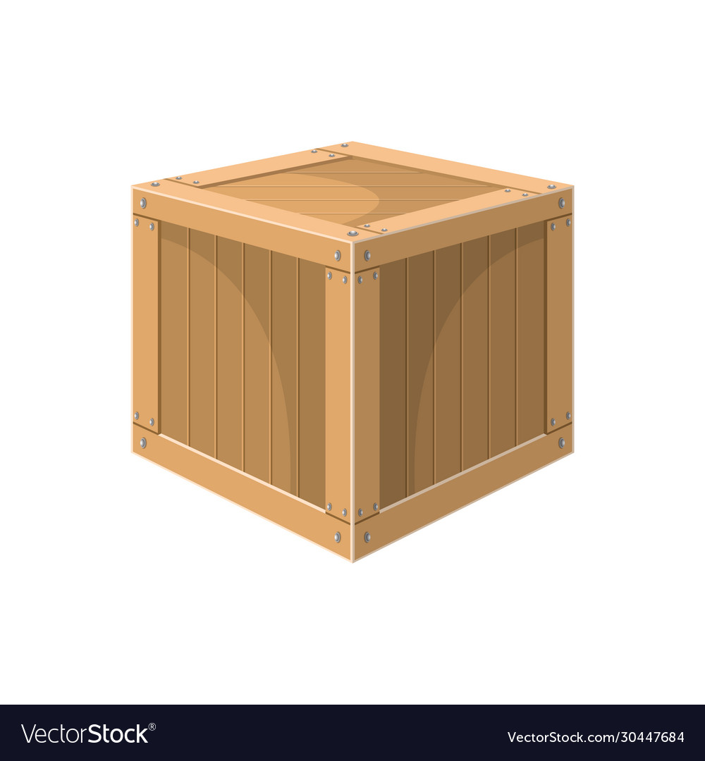 Wooden box Royalty Free Vector Image - VectorStock