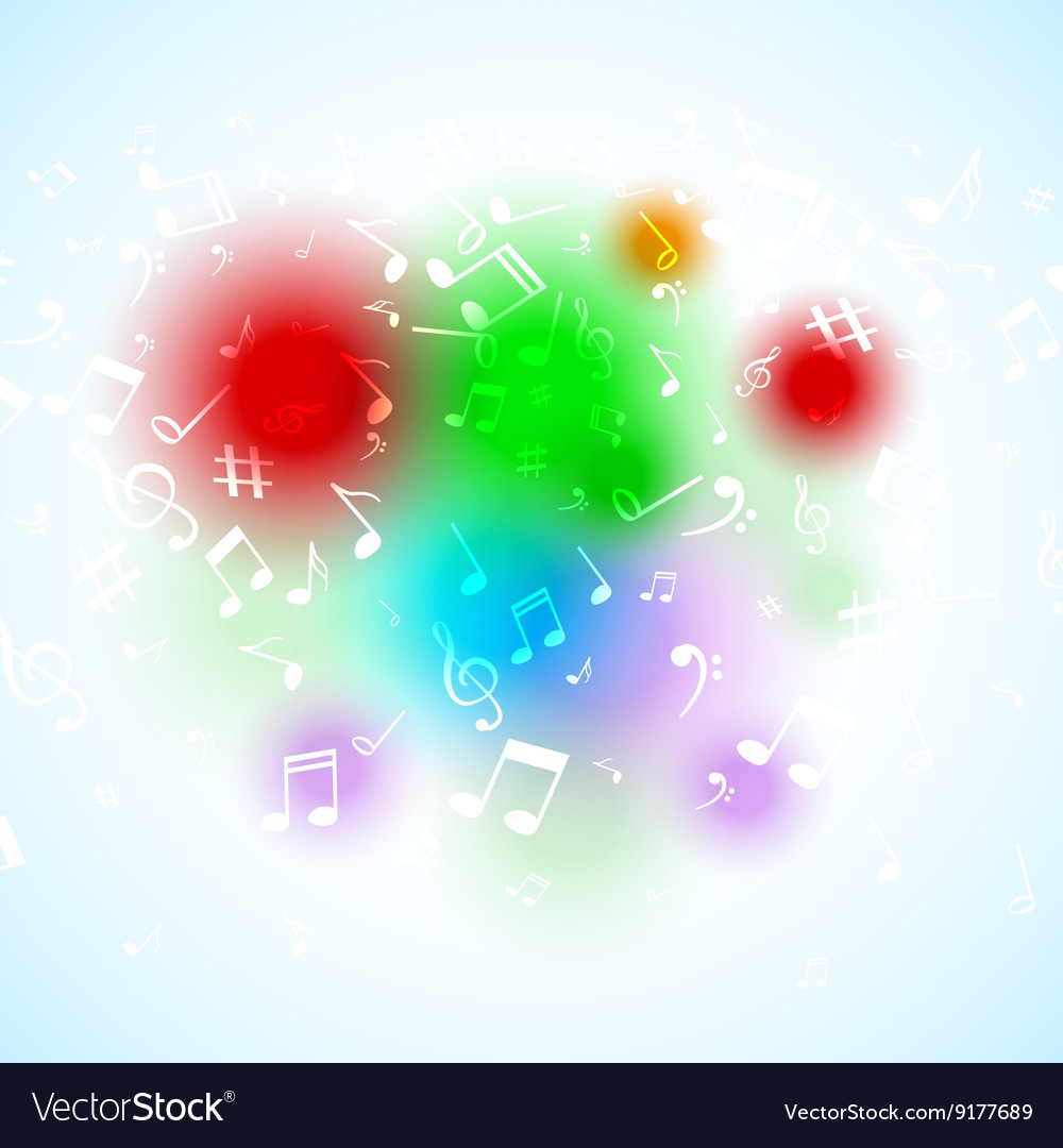 Abstract music notes colorful musical Royalty Free Vector