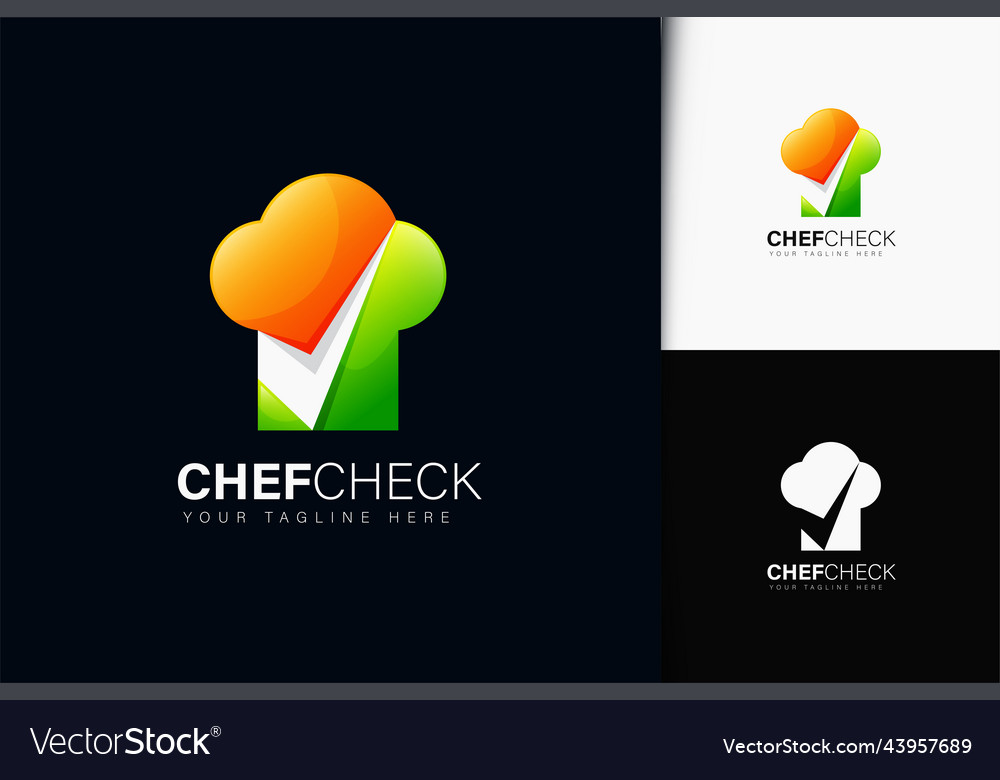 Chef check logo design with gradient
