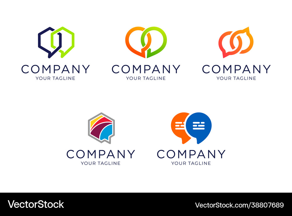 Collection simple bubble chat logo template Vector Image