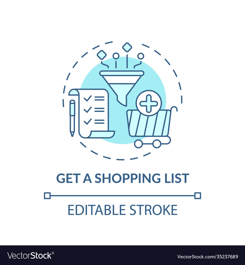 Creating shopping list concept icon vector image Creating shopping list concept icon