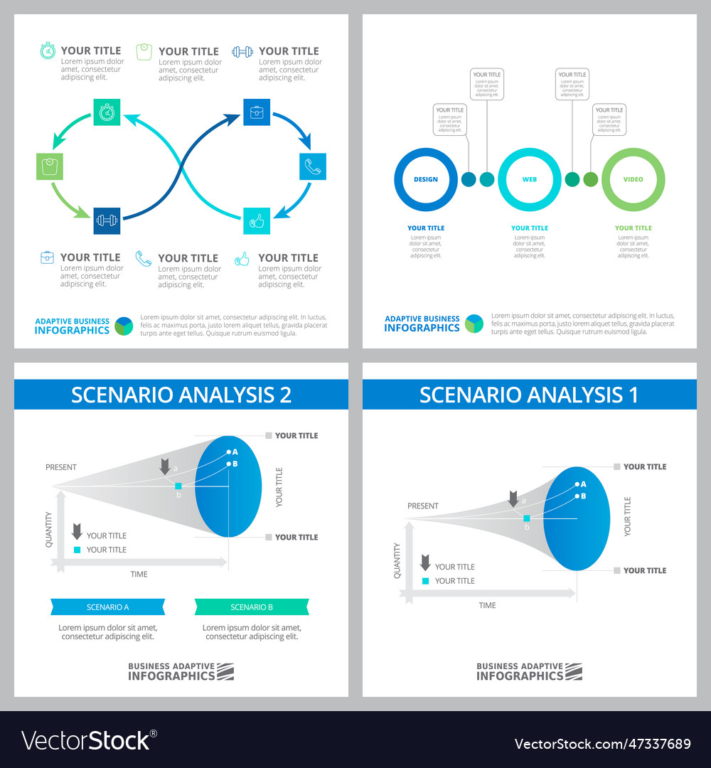Creative graphs set for business project vector image Creative graphs set for business project