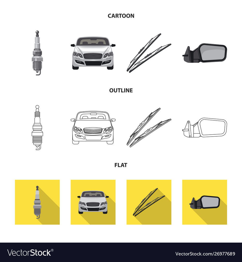 Design auto and part symbol collection vector image Design auto and part symbol collection