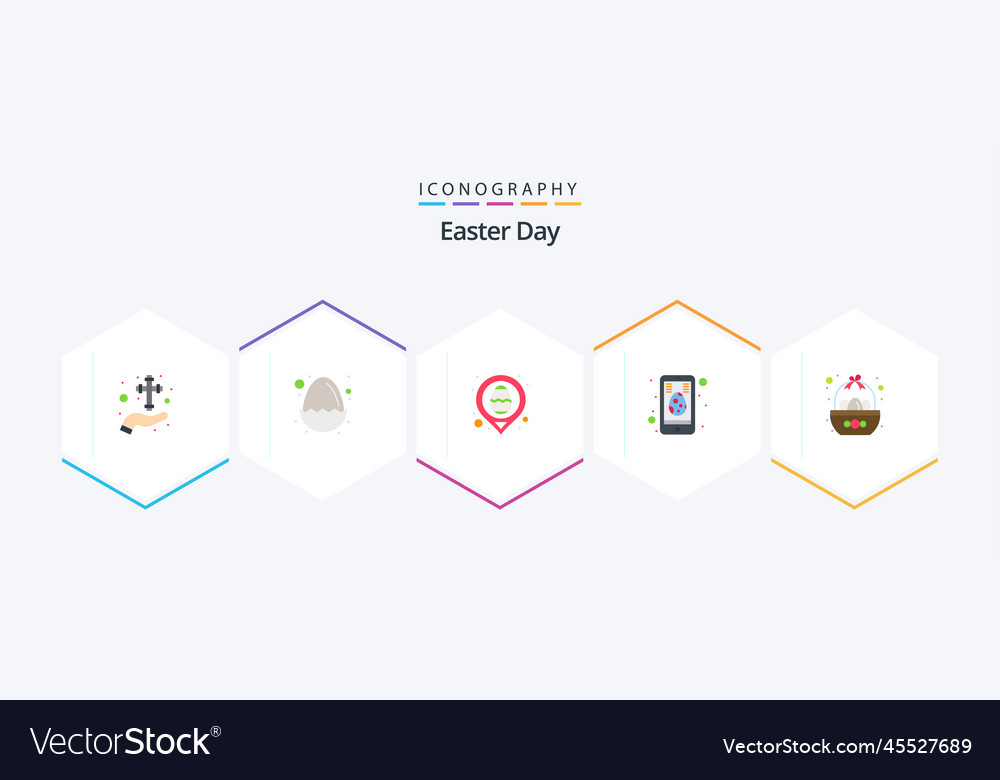 Easter 25 flat icon pack including basket egg