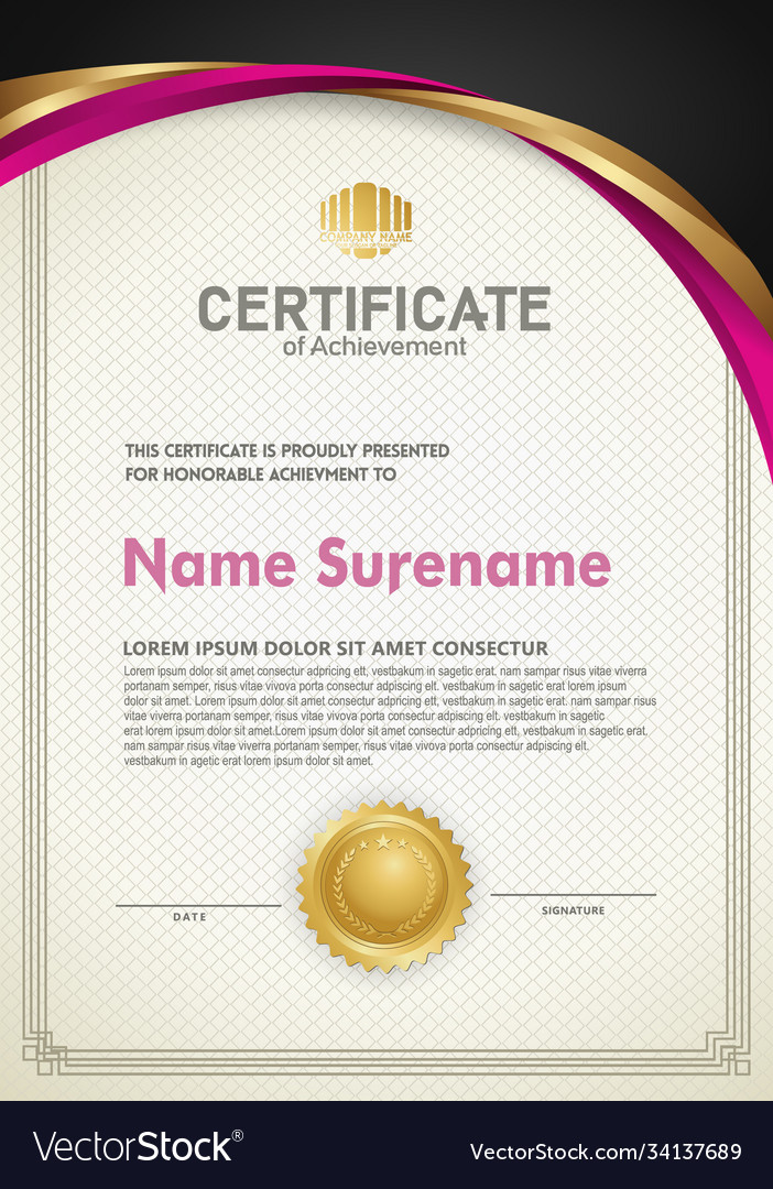 Elegant and futuristic certificate template with Vector Image