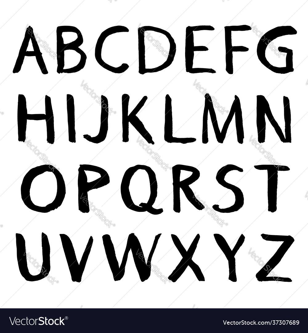 Hand-drawn alphabet calligraphy font modern brush