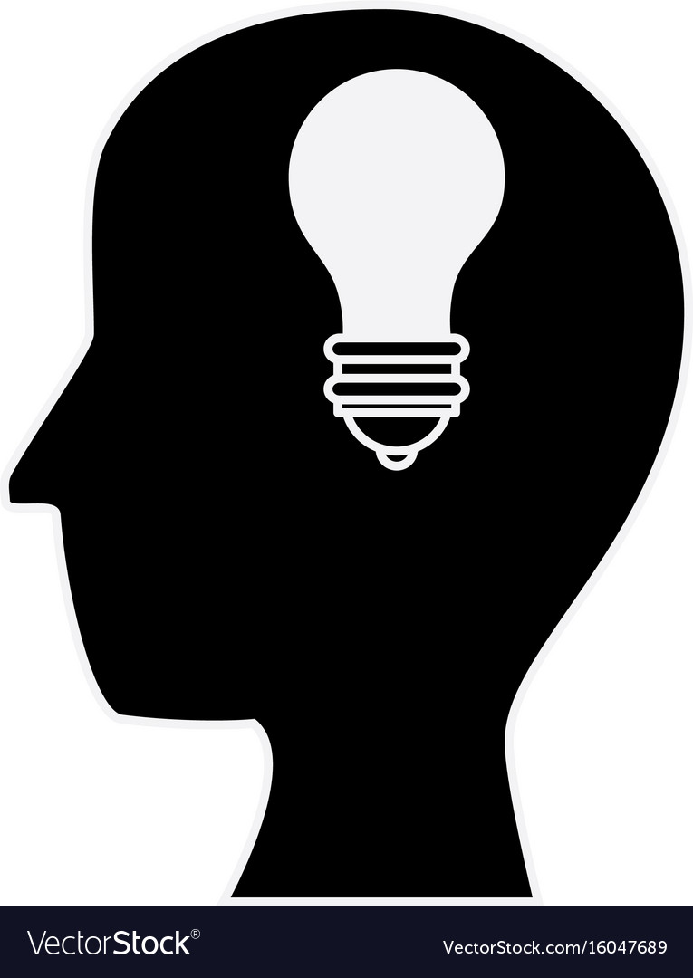 Human head silhouette Royalty Free Vector Image