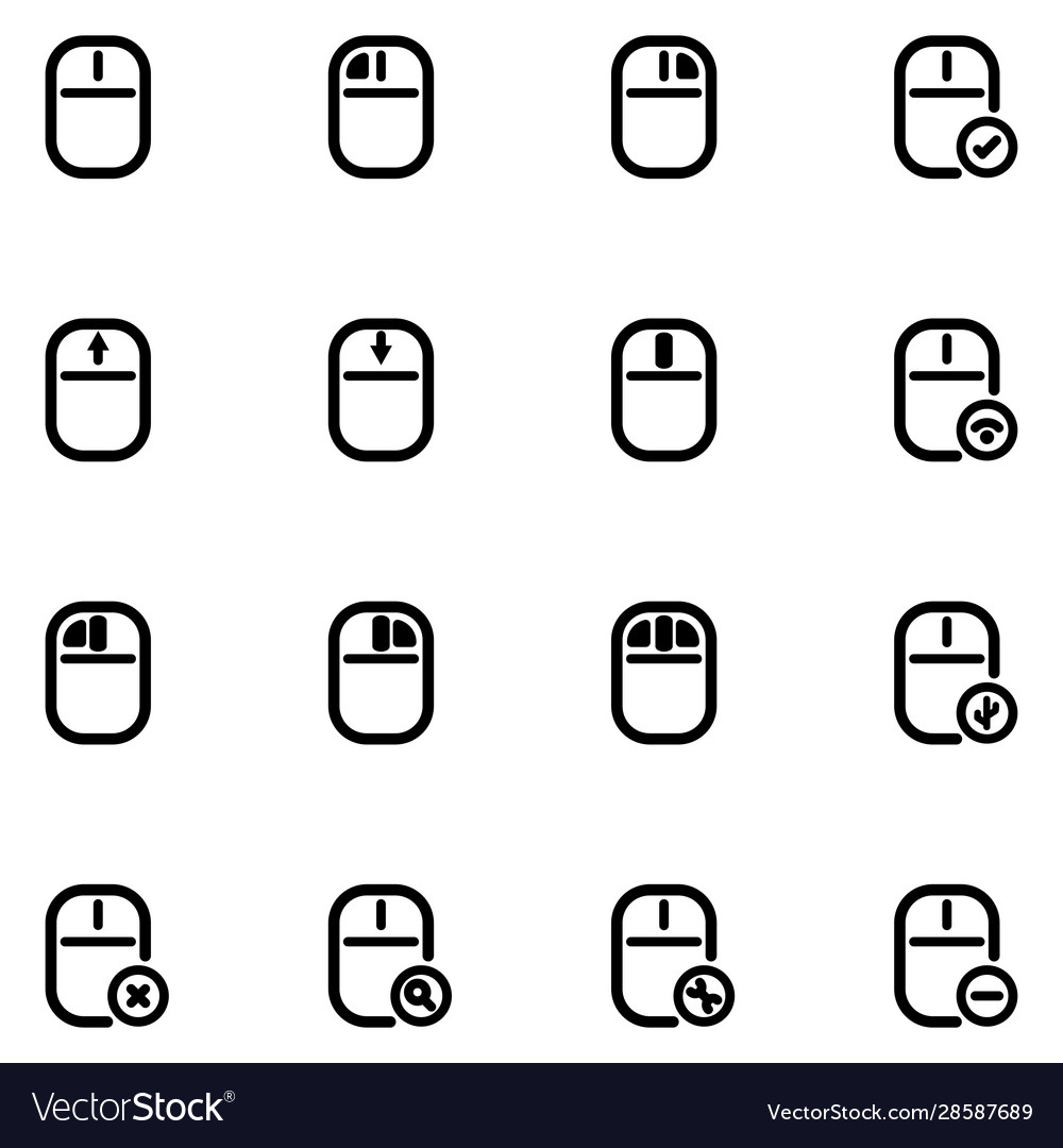 Mouse icon set design line style Vector Image Mouse icon set design line style