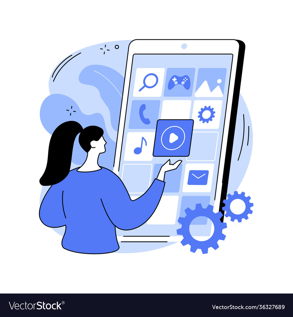 Native mobile app abstract concept vector image Native mobile app abstract concept