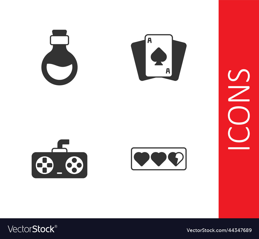 Set game life bar bottle with magic elixir