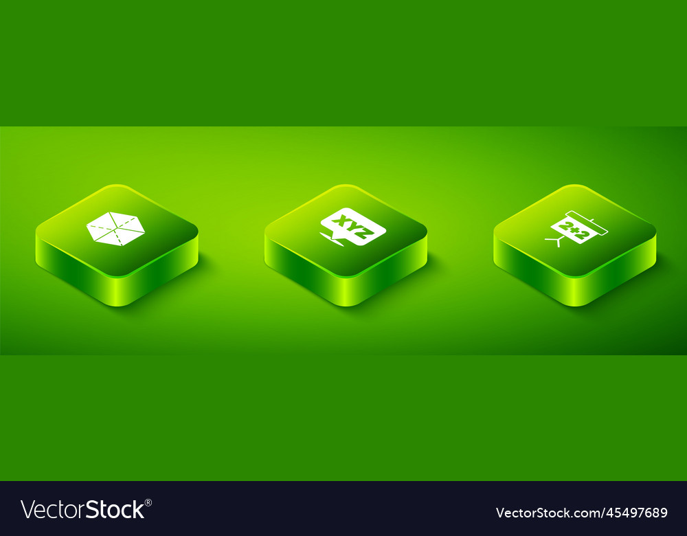 Set isometric xyz coordinate system chalkboard vector image Set isometric xyz coordinate system chalkboard